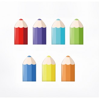 ديكور جداري للحماية أقلام التلوين 7 ألوان مختلفة