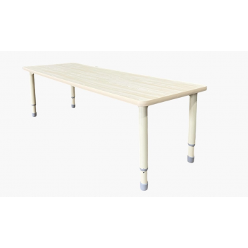 طاولة مستطيل  خشب مقاس: 180*60سم بارجل متعددة الارتفاعات 55-75 سم - لون خشبي